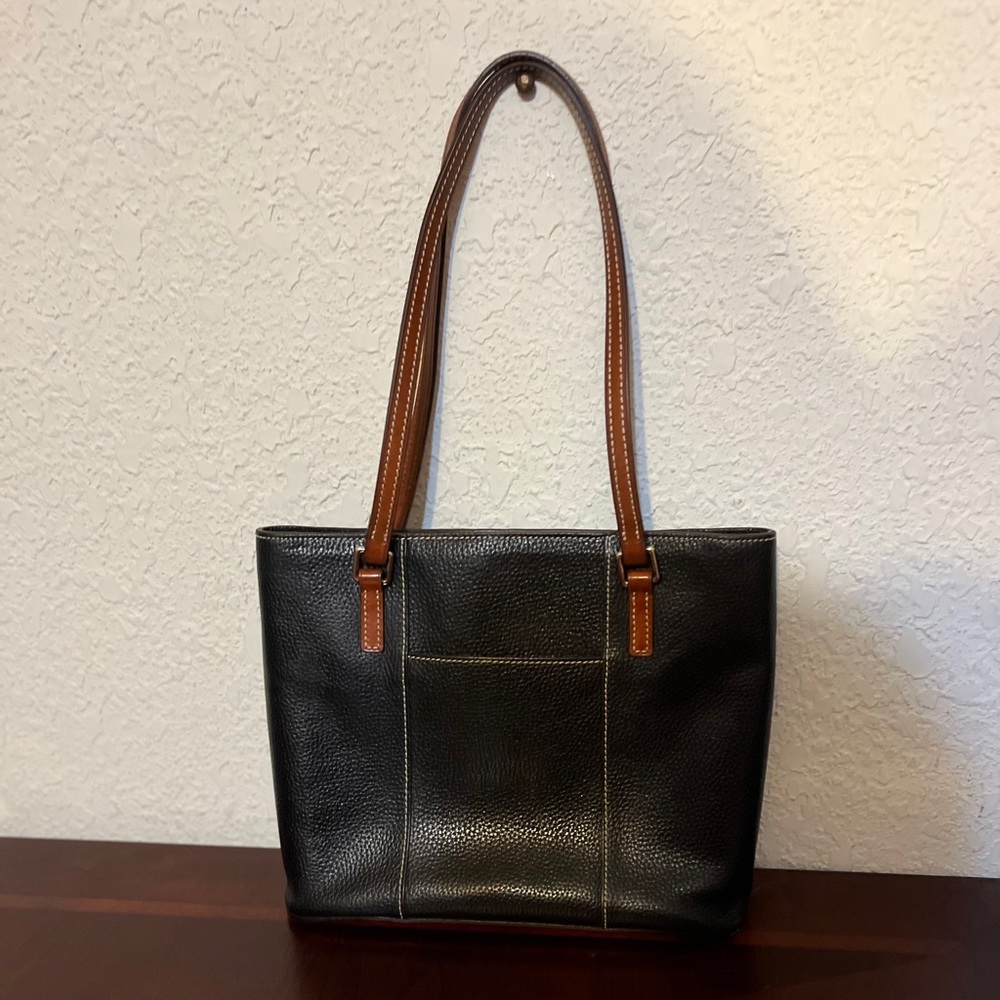 Dooney & Bourke Black and Brown Leather Tote Bag - Picture 2 of 12